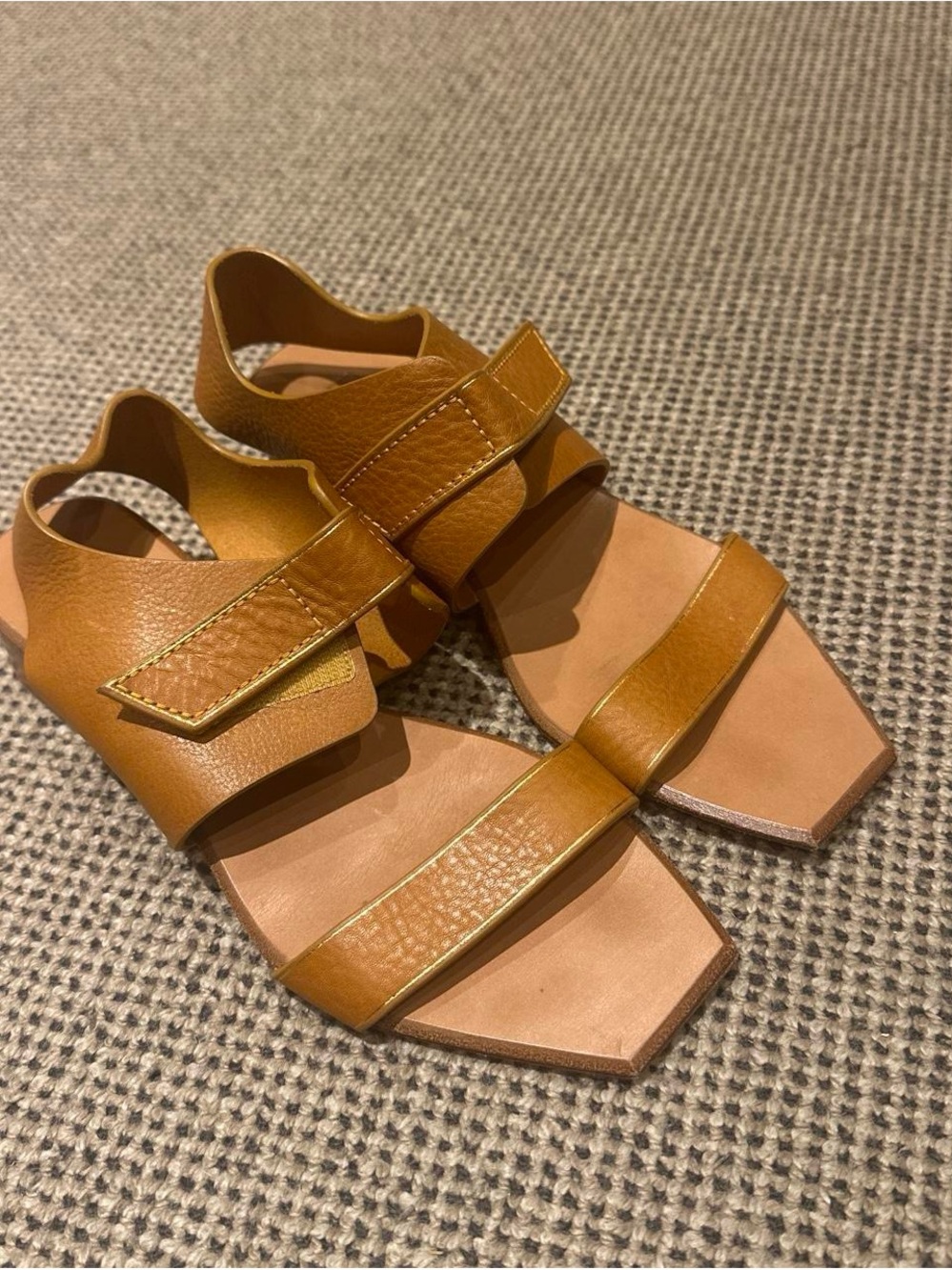 Pedro Garcia Leather Square-Toe Sandals